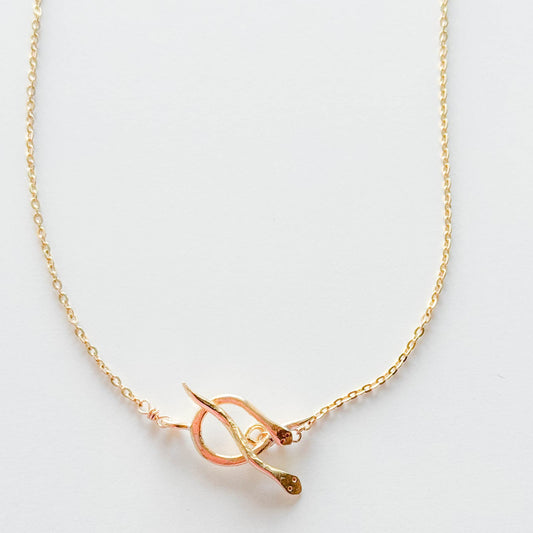 Delicate Snake Toggle Necklace