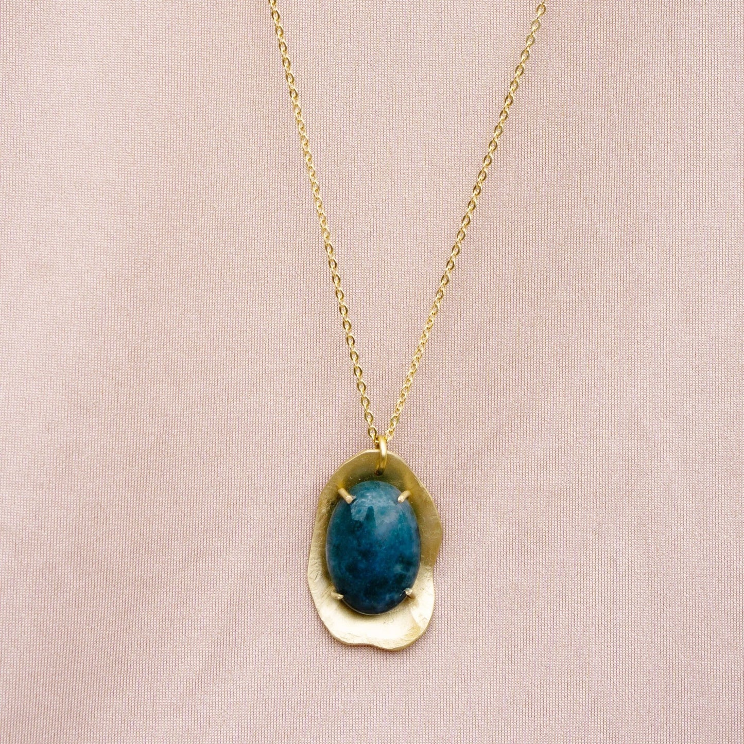 FreeForm Solid With Moss Agate Necklace - Peerless Charm