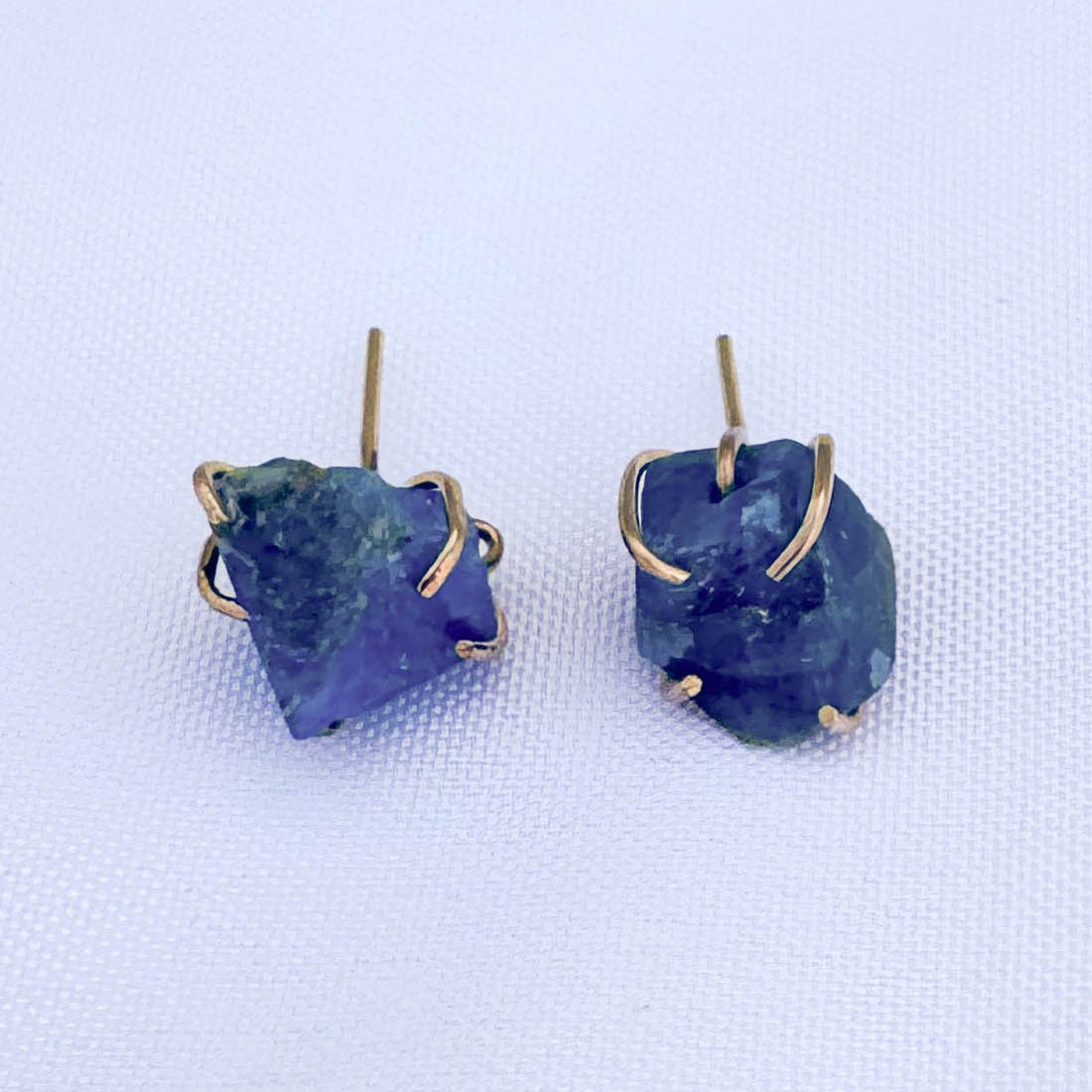 Gold - Filled Apatite Natural Cut Studs - Peerless Charm