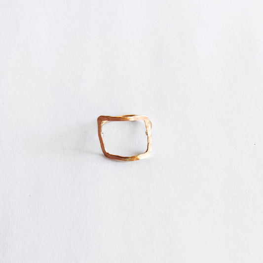 Gold - Filled Geometric Organic Square Ring - Peerless Charm