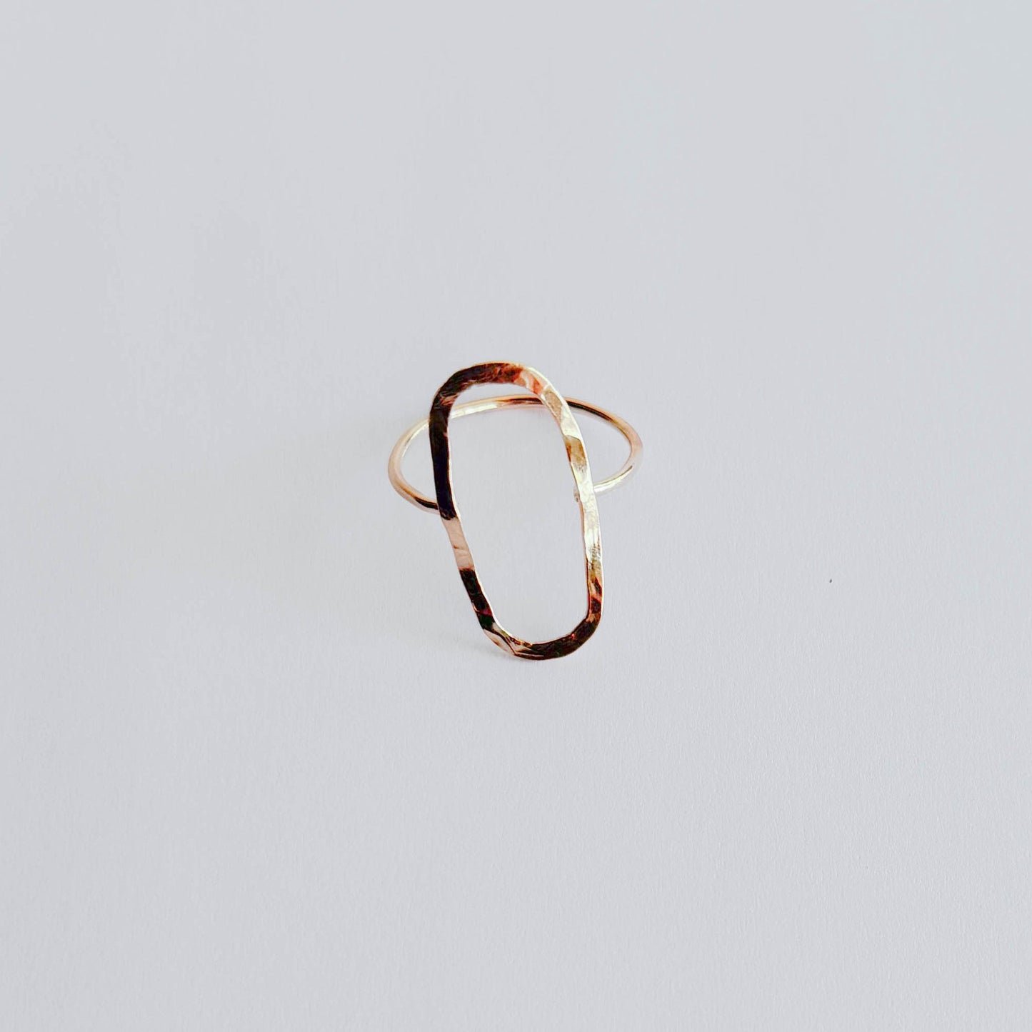 Gold - Filled Geometric Oval Ring - Peerless Charm