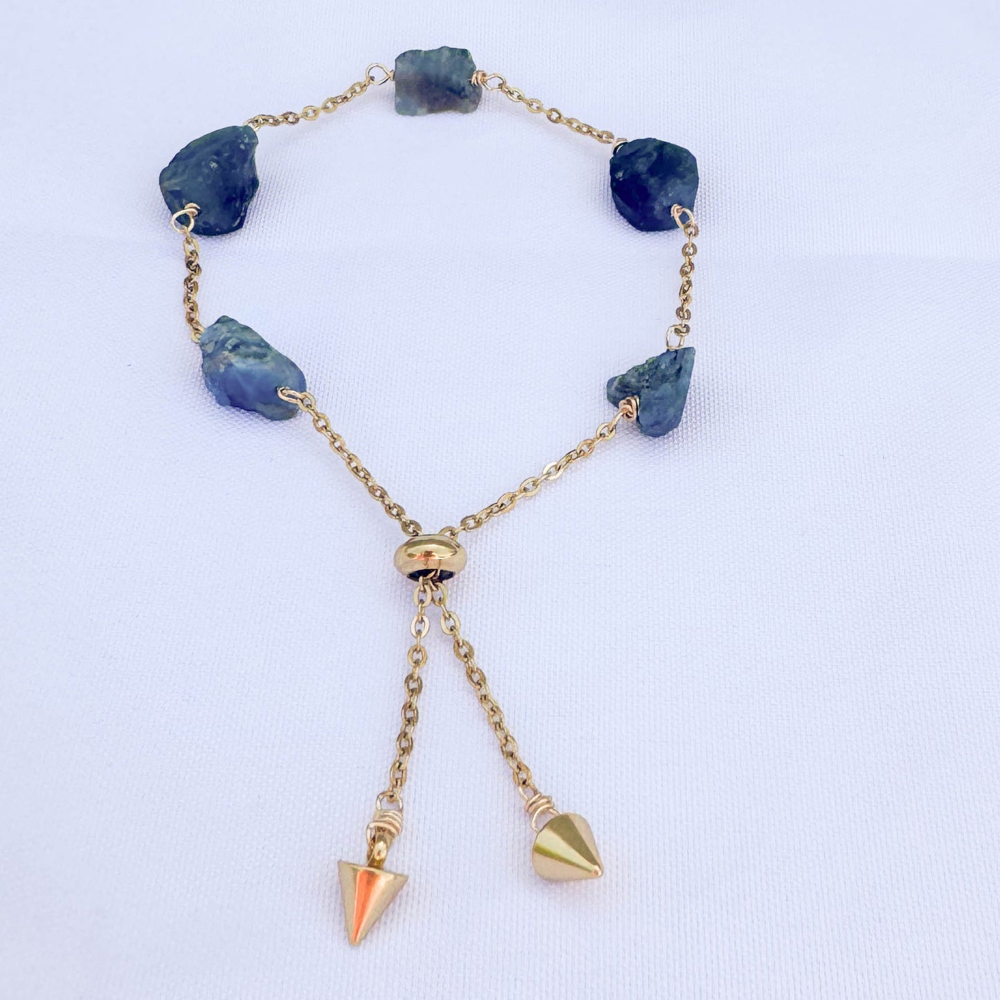 Gold - Plated Apatite and Chain Bracelet - Peerless Charm