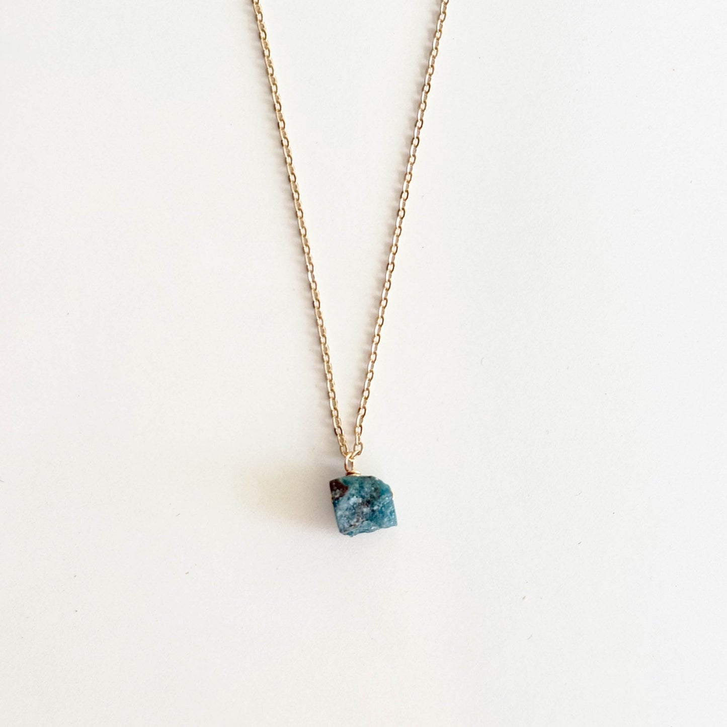 Raw Apatite Drop Necklace - Peerless Charm