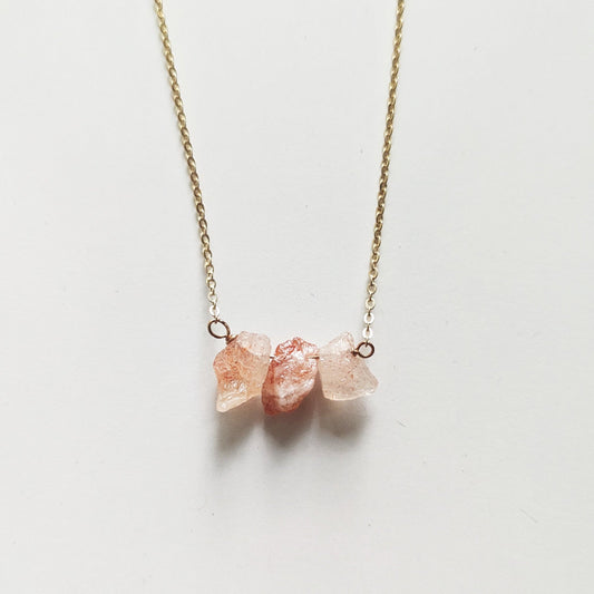 Raw Sunstone Dainty Bead Necklace - Peerless Charm