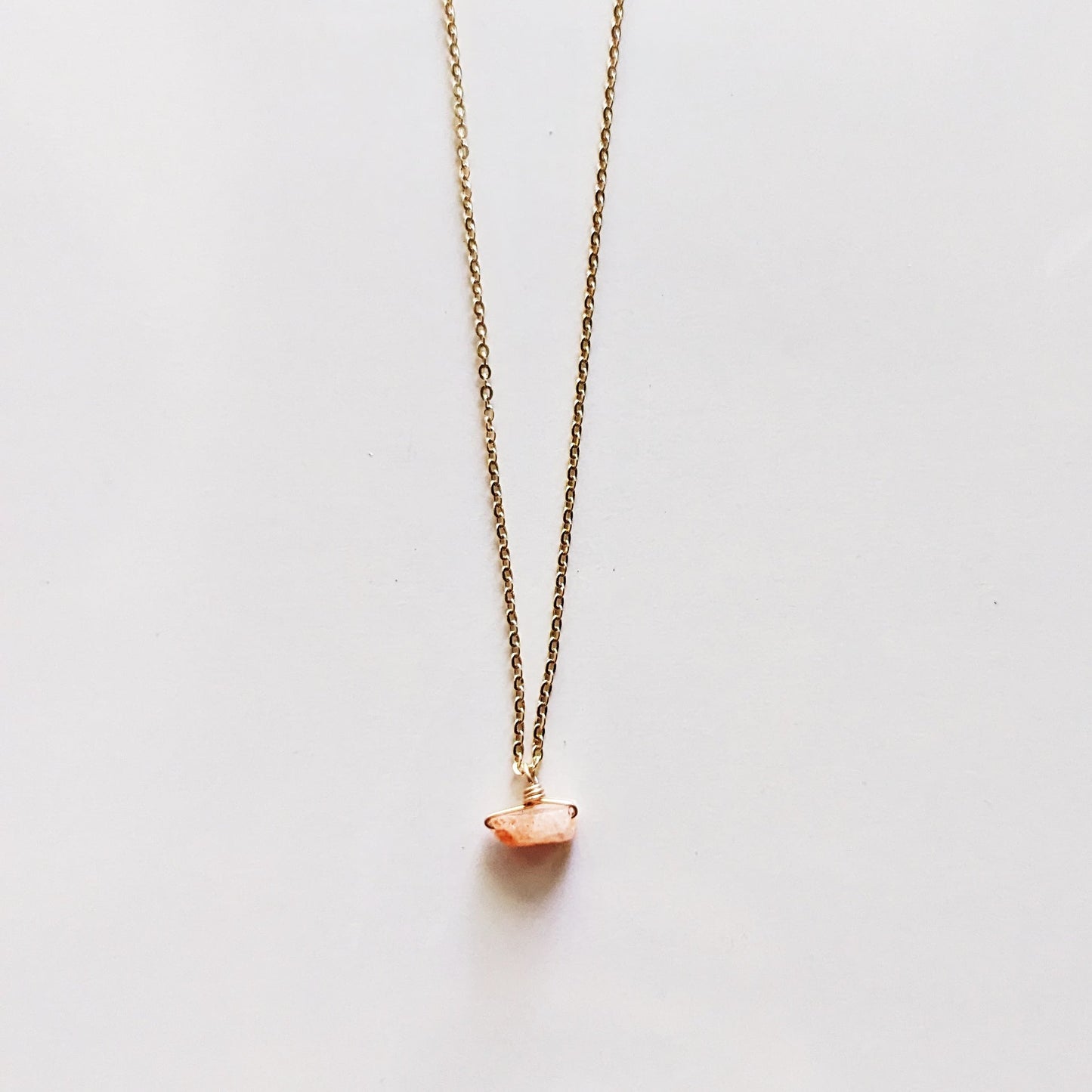Raw Sunstone Drop Necklace - Peerless Charm