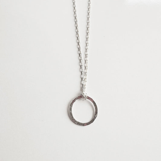 Sterling Silver Dainty Circle Necklace - Peerless Charm