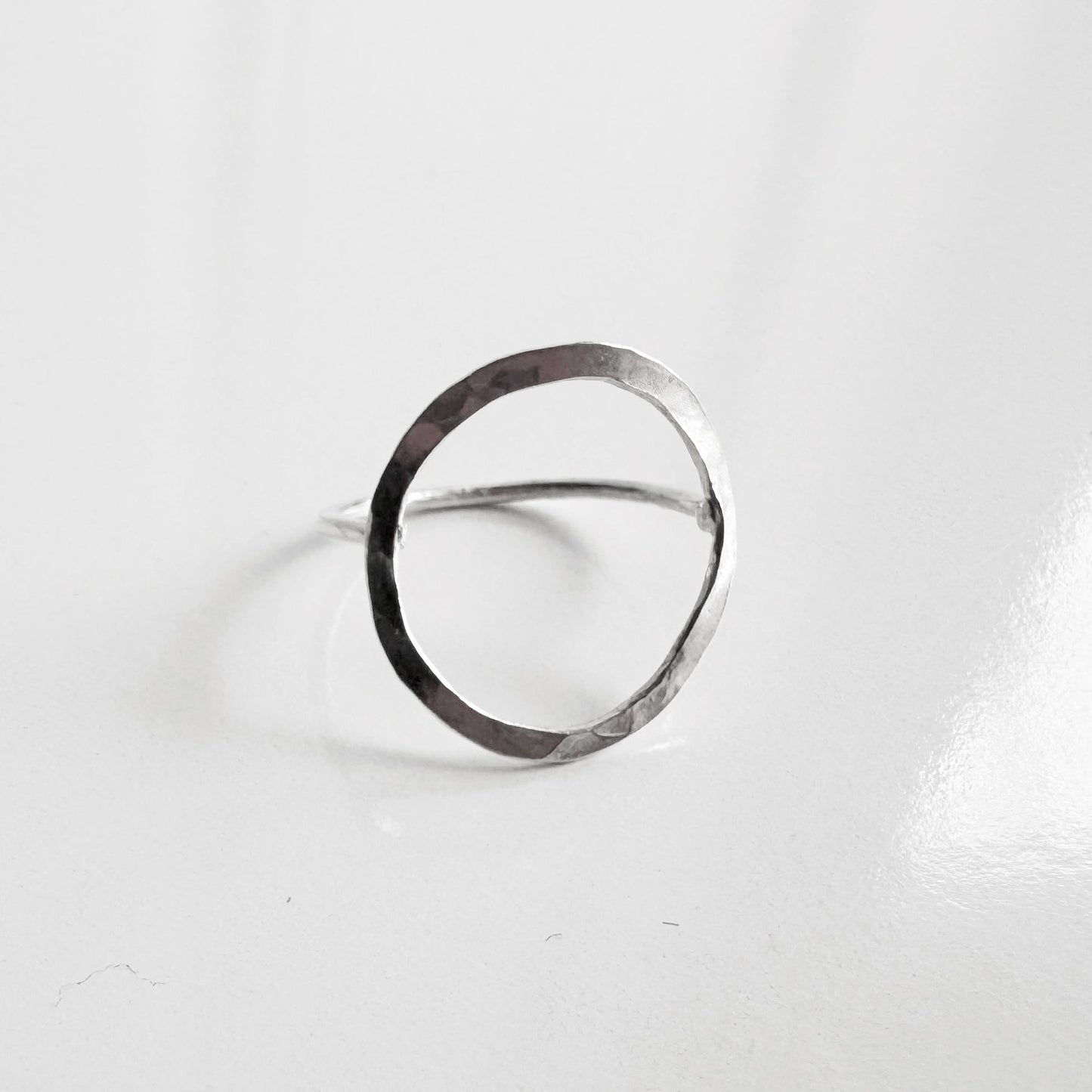 Sterling Silver Geometric Circle Ring - Peerless Charm
