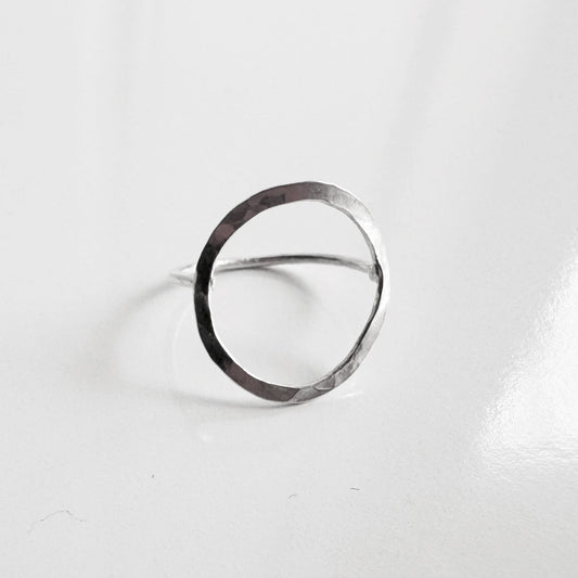 Sterling Silver Geometric Circle Ring - Peerless Charm