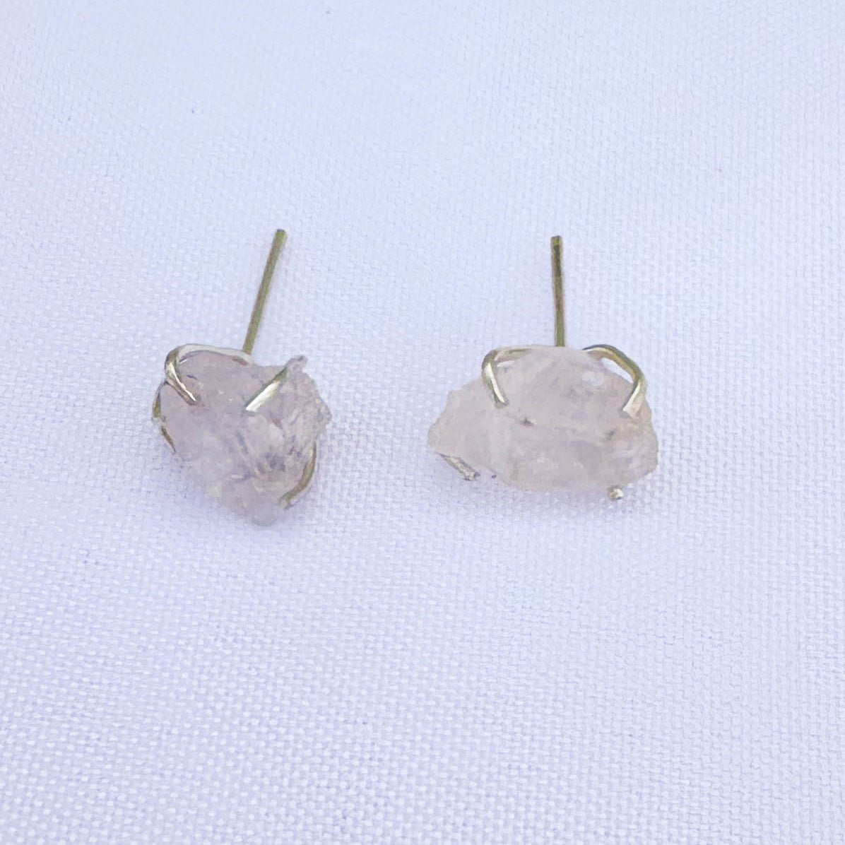 Sterling Silver Quartz Natural Cut Studs - Peerless Charm