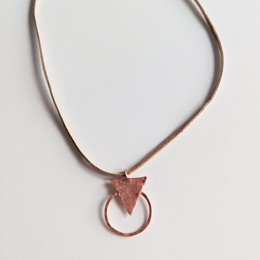 The Copper Triangle Hoop Necklace - Peerless Charm
