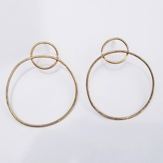 Gold - Filled Double Hoop Studs - Peerless Charm