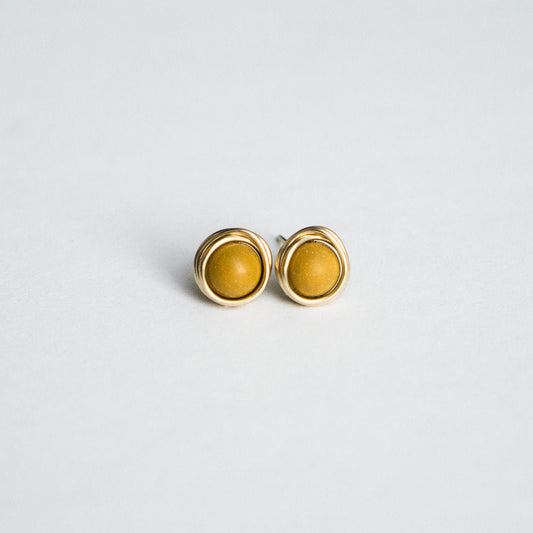 Yellow Mookaite Charming Studs - Peerless Charm