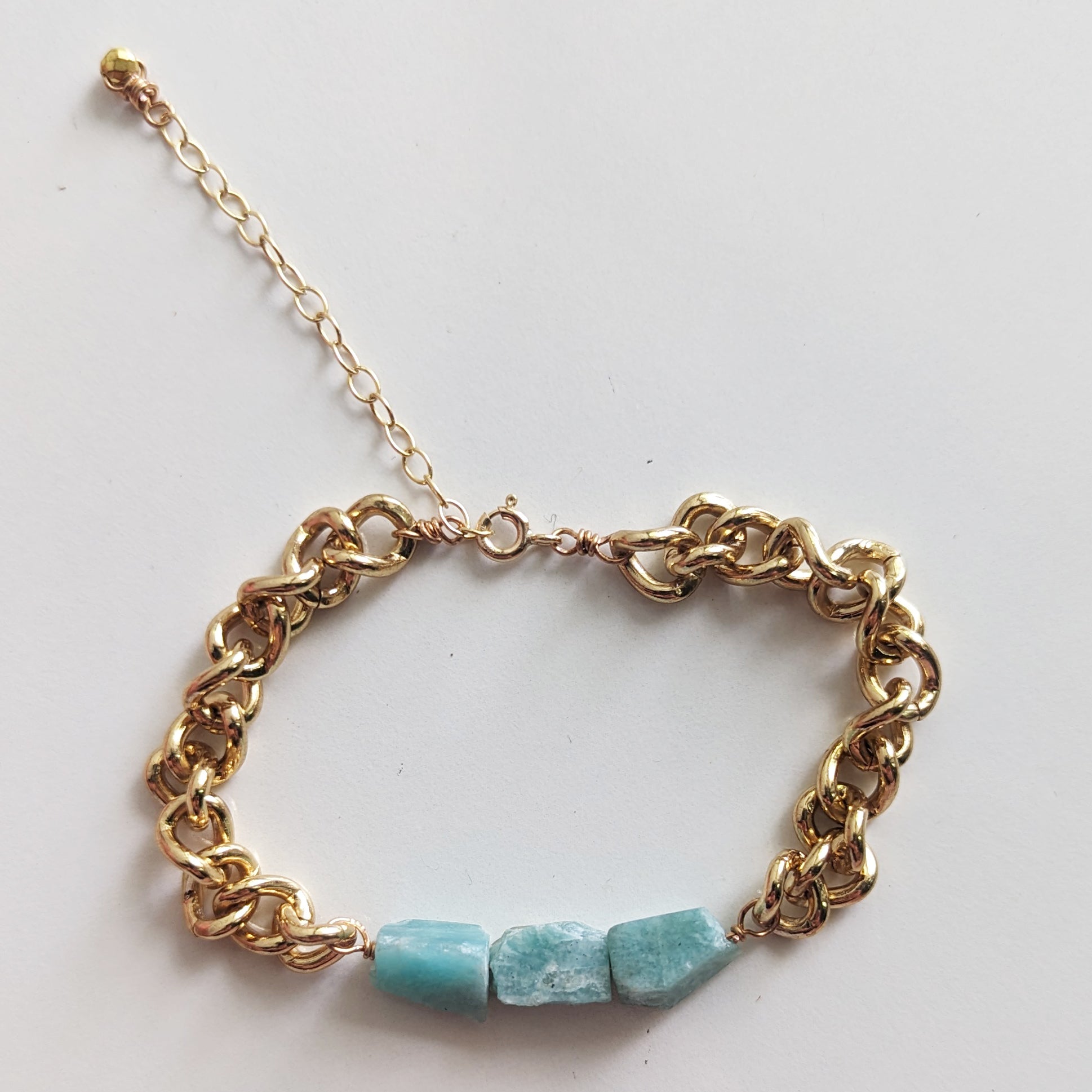Raw Amazonite Chunky Chain Bracelet