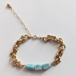Raw Amazonite Chunky Chain Bracelet