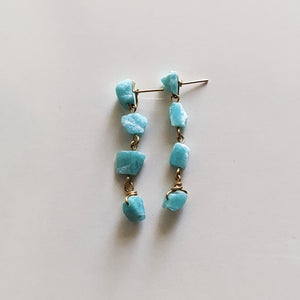 Raw Amazonite Dangle Studs