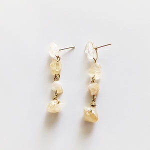 Raw Citrine Dangle Studs