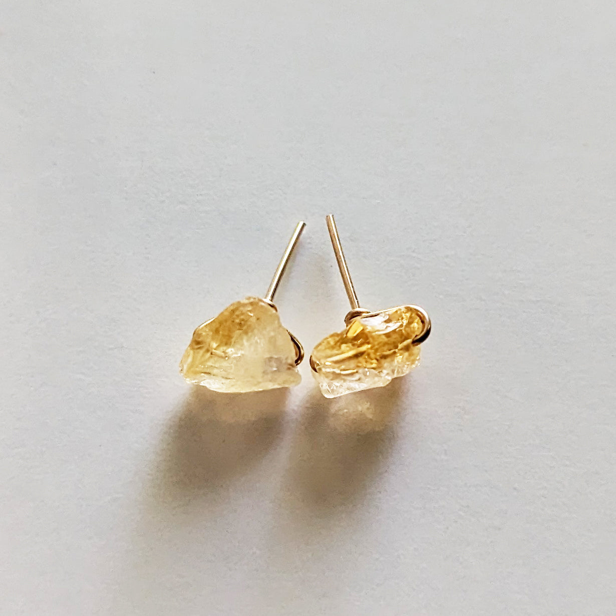 Raw Citrine Studs