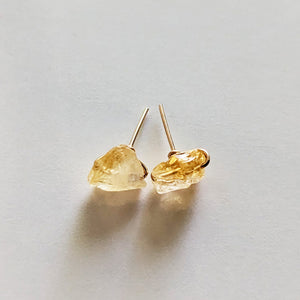Raw Citrine Studs