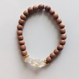 Raw Citrine & Rosewood Stretch Bracelet