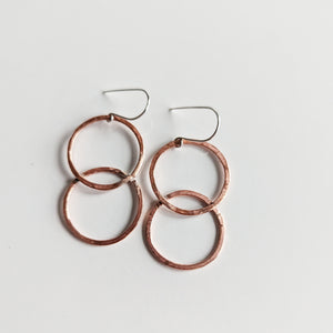 Copper Double Hoop Earrings