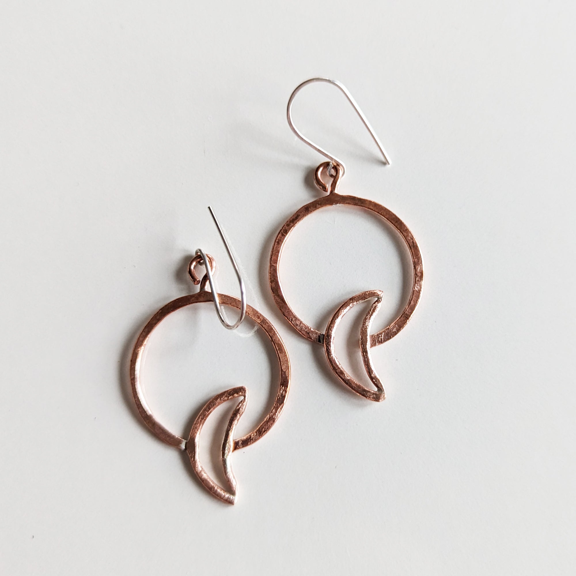 Copper Moon Hoop Earrings