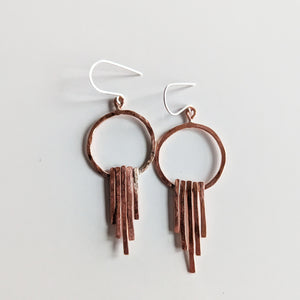 Copper Point Dangle Earrings