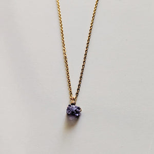 Raw Iolite Drop Necklace