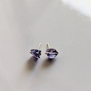 Raw Iolite Studs