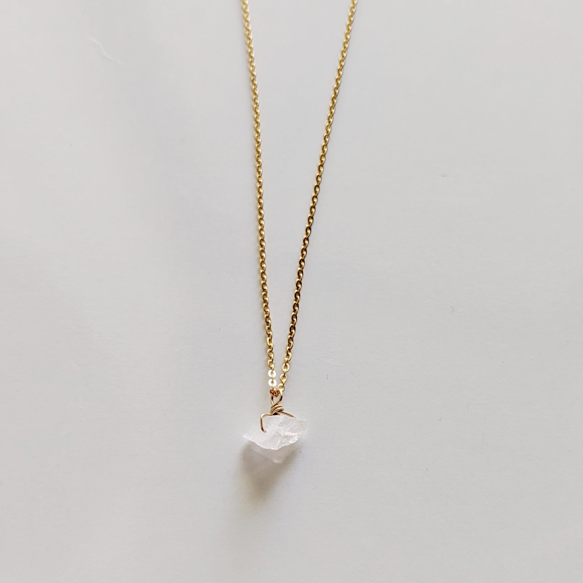 Raw Quartz Drop Necklace