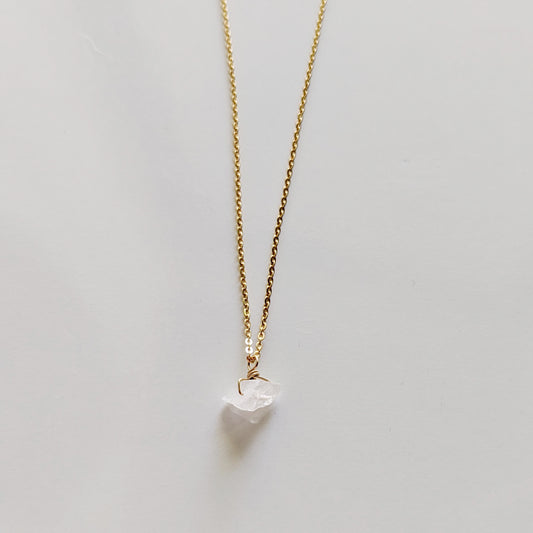 Raw Quartz Drop Necklace