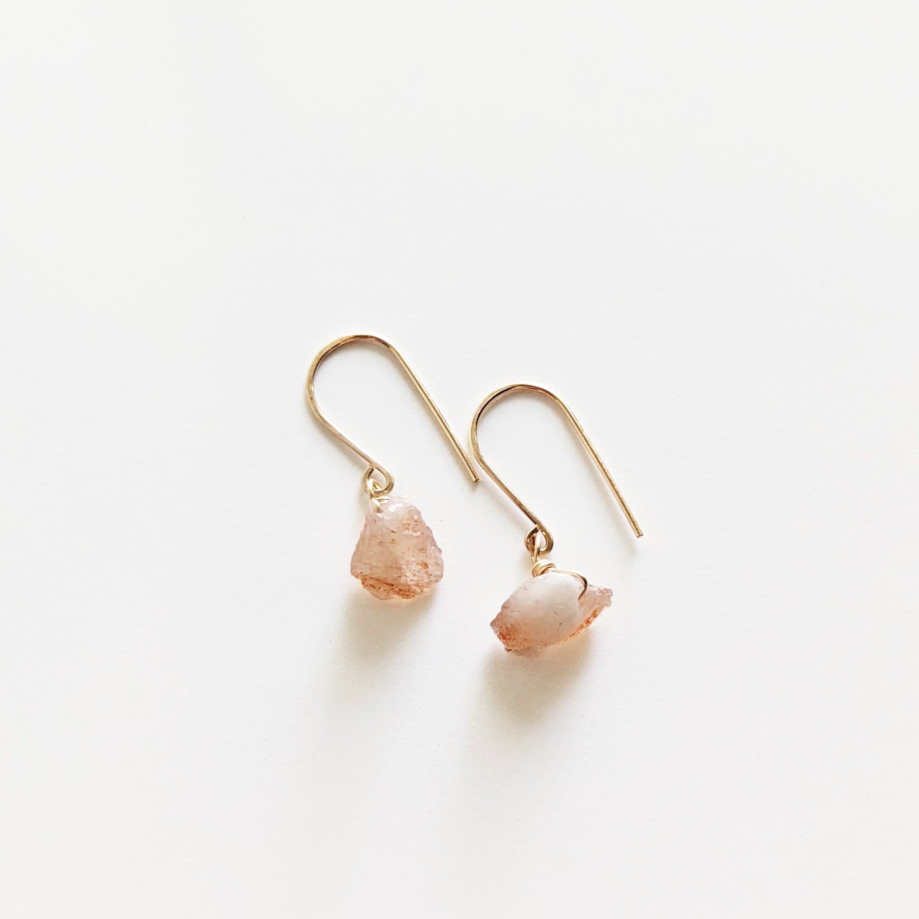 Raw Sunstone Drop Earrings