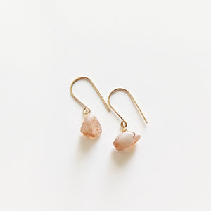 Raw Sunstone Drop Earrings
