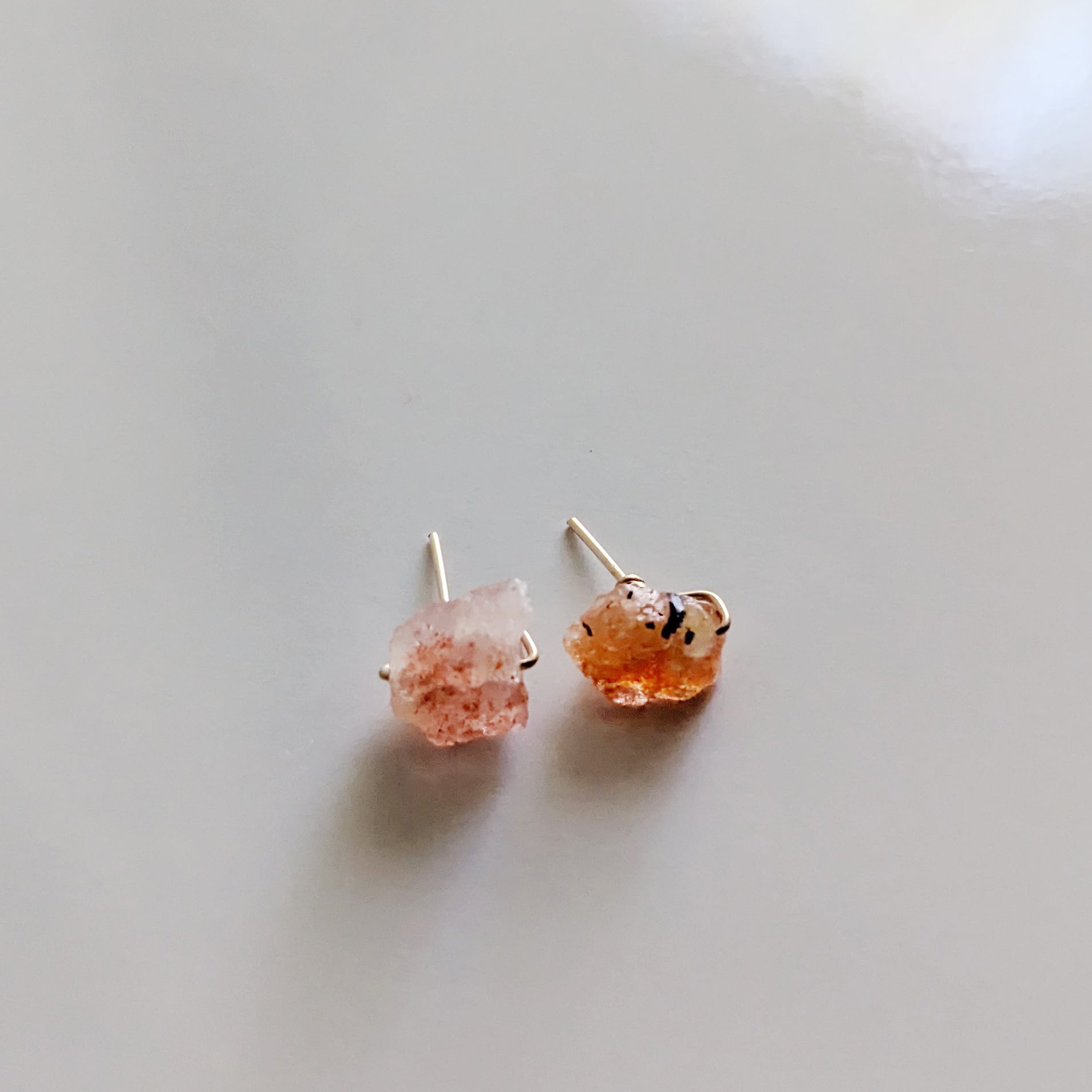 Raw Sunstone Studs