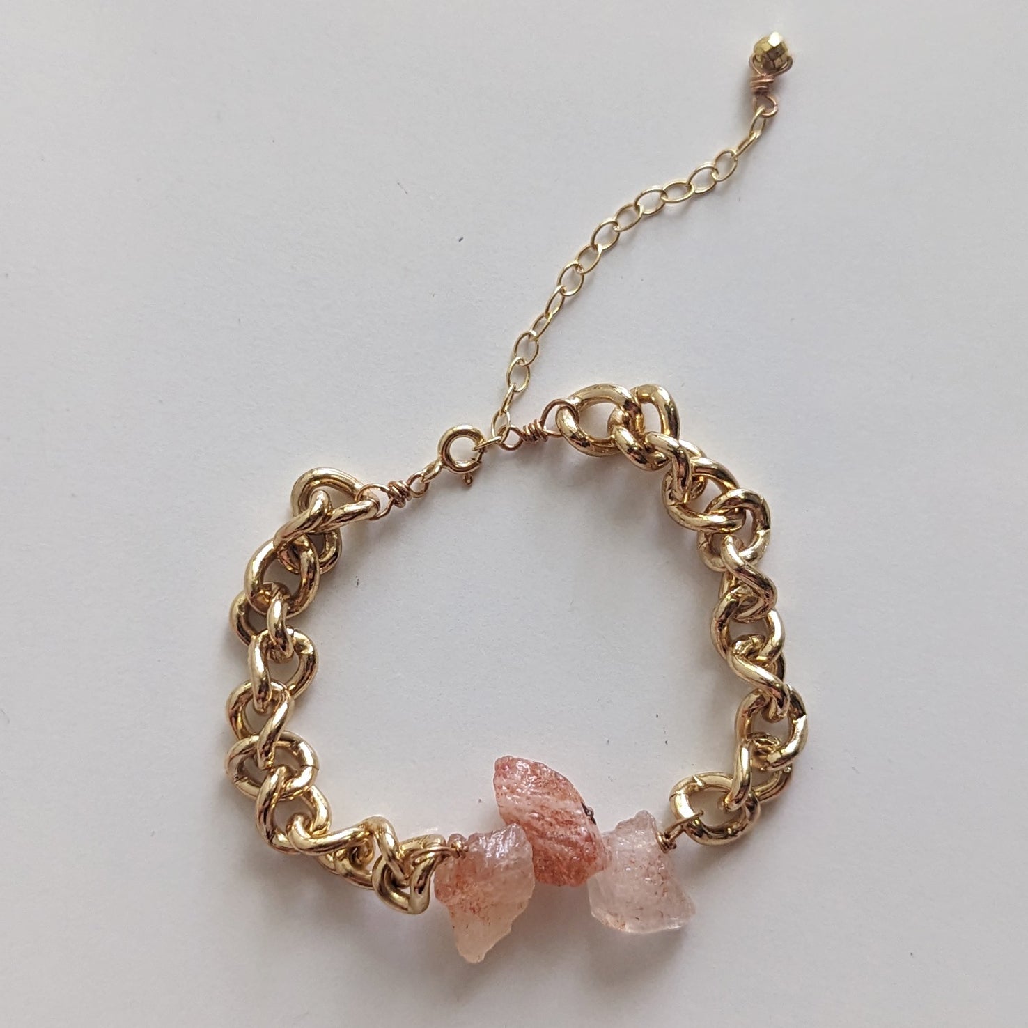 Raw Sunstone Chunky Chain Bracelet
