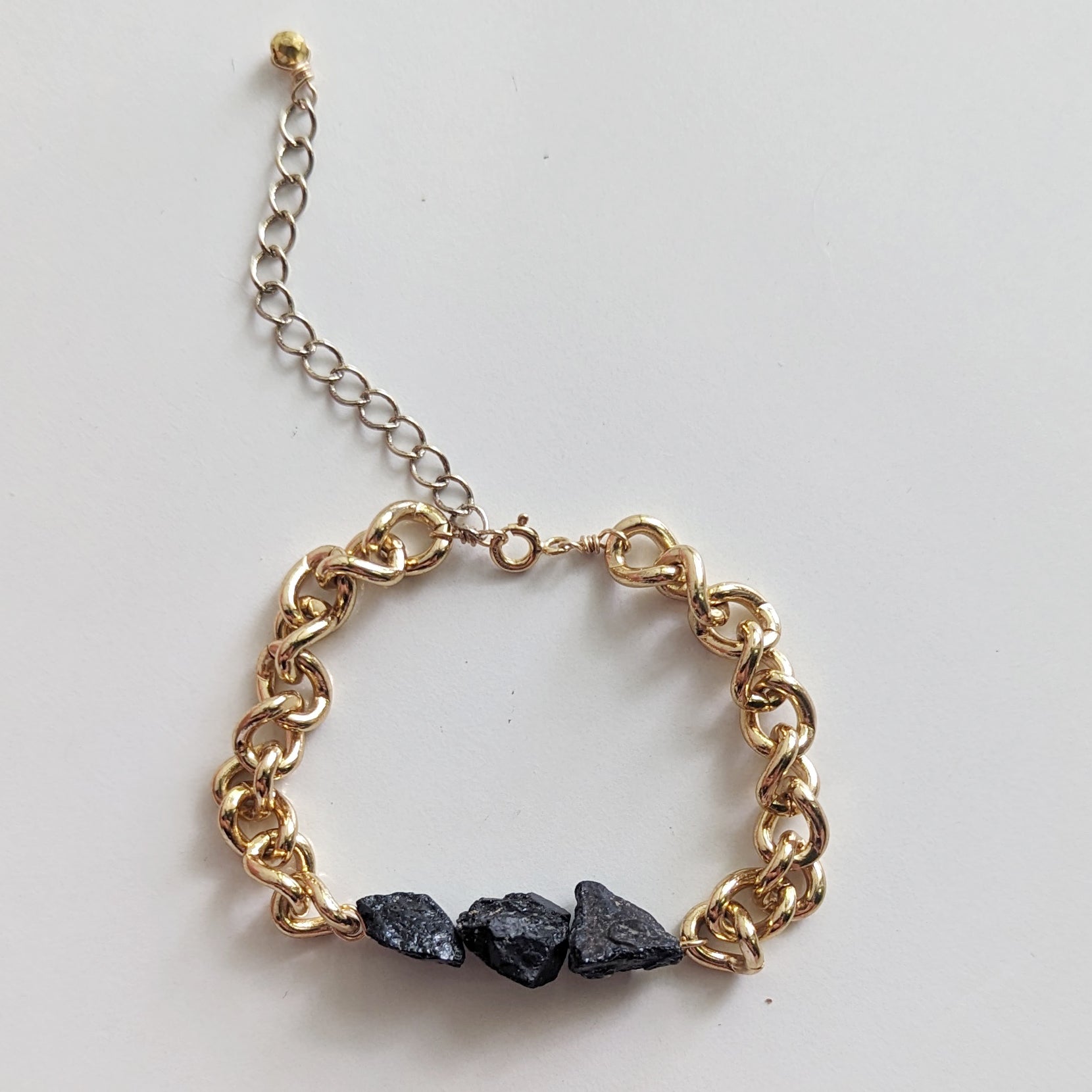 Raw Tourmaline Chunky Chain Bracelet