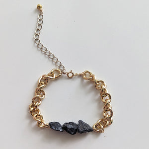 Raw Tourmaline Chunky Chain Bracelet