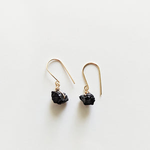 Raw Tourmaline Drop Earrings