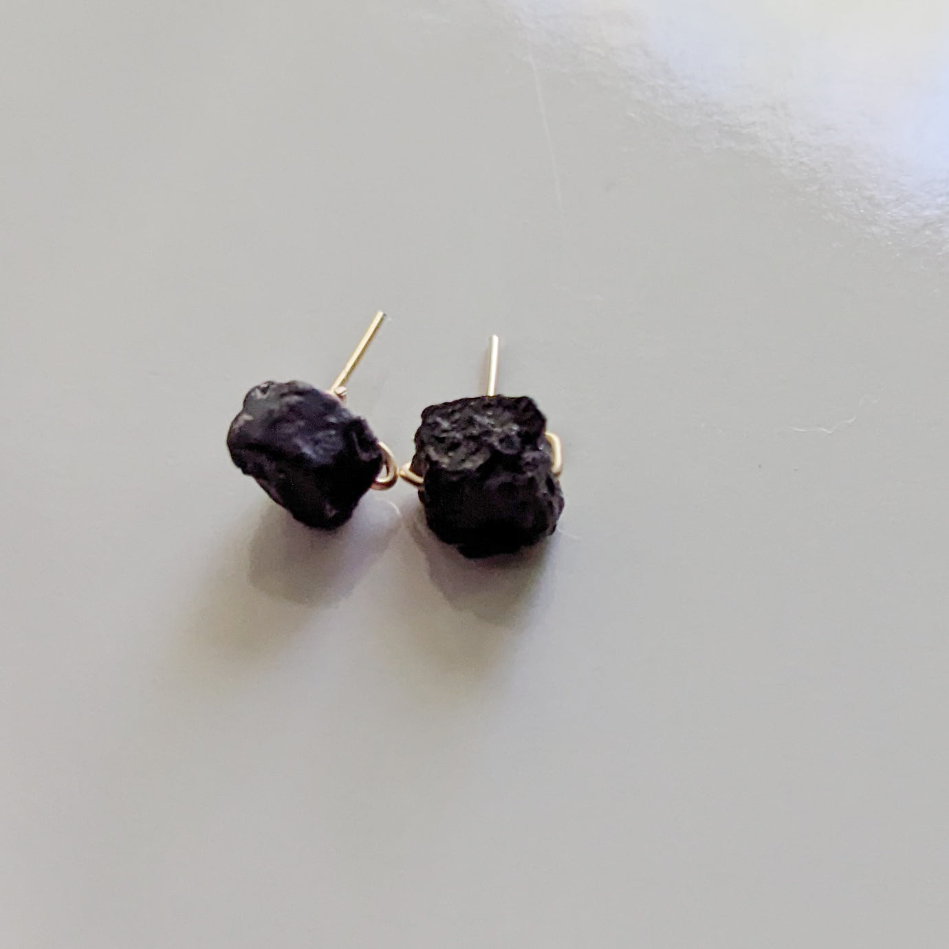 Raw Tourmaline Studs