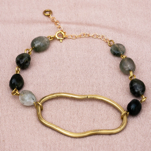 FreeForm Outline With Rutilated Quartz - Peerless Charm