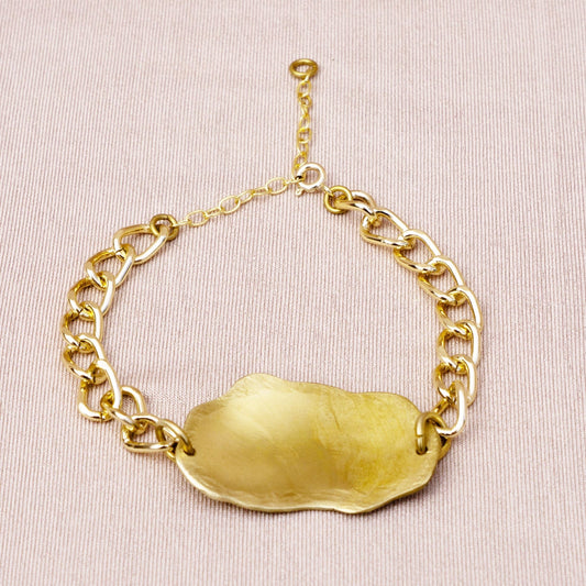 FreeForm Solid With Chunky Chain Bracelet - Peerless Charm