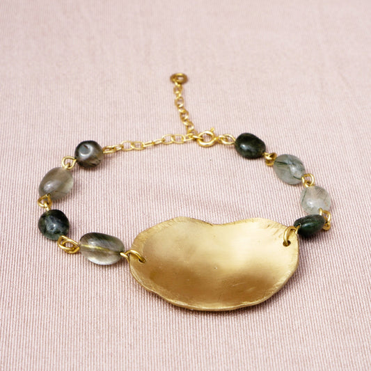 FreeForm Solid With Rutilated Quartz Bracelet - Peerless Charm