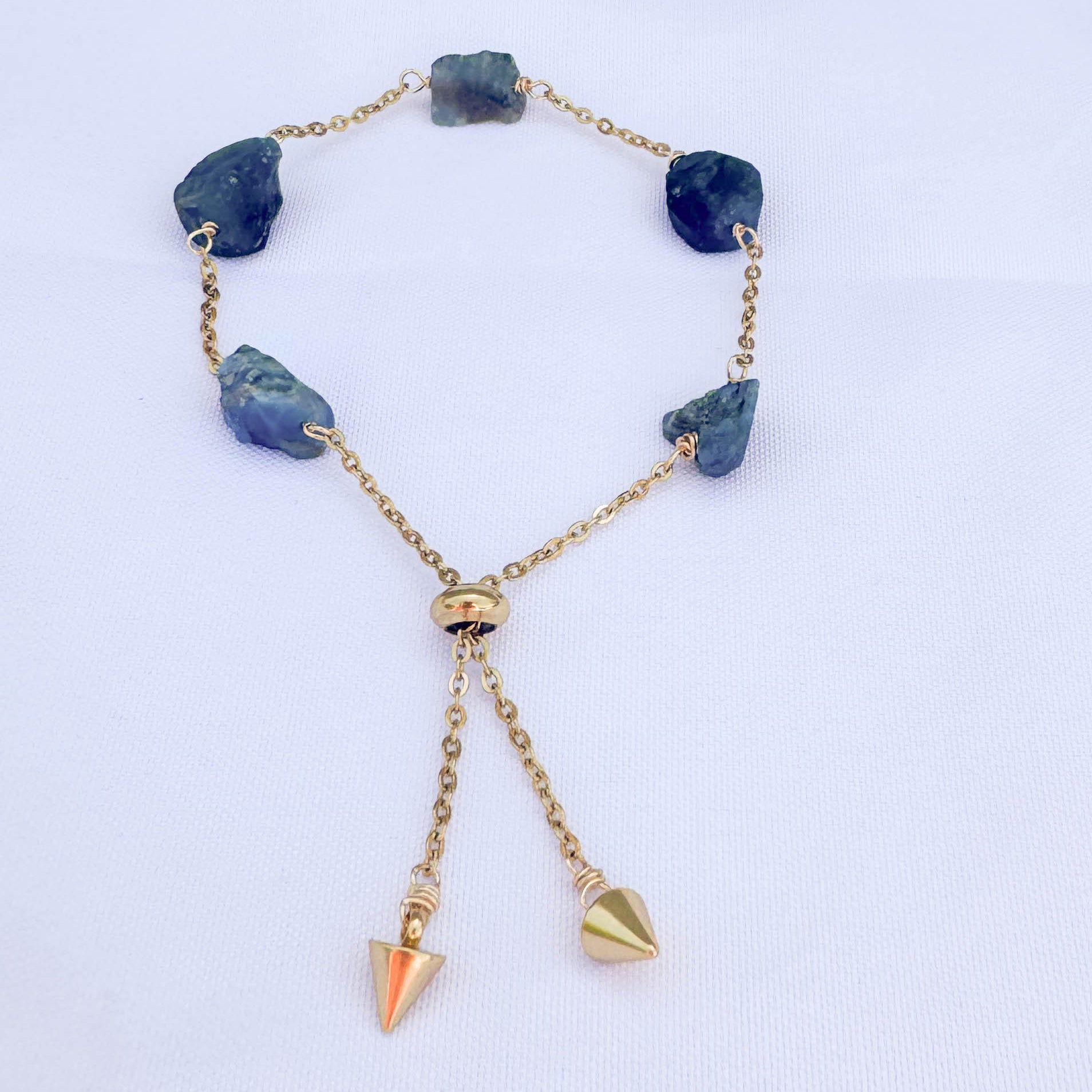 Gold - Plated Apatite and Chain Bracelet - Peerless Charm