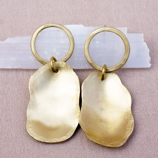 Hoop Studs With FreeForm Solids - Peerless Charm