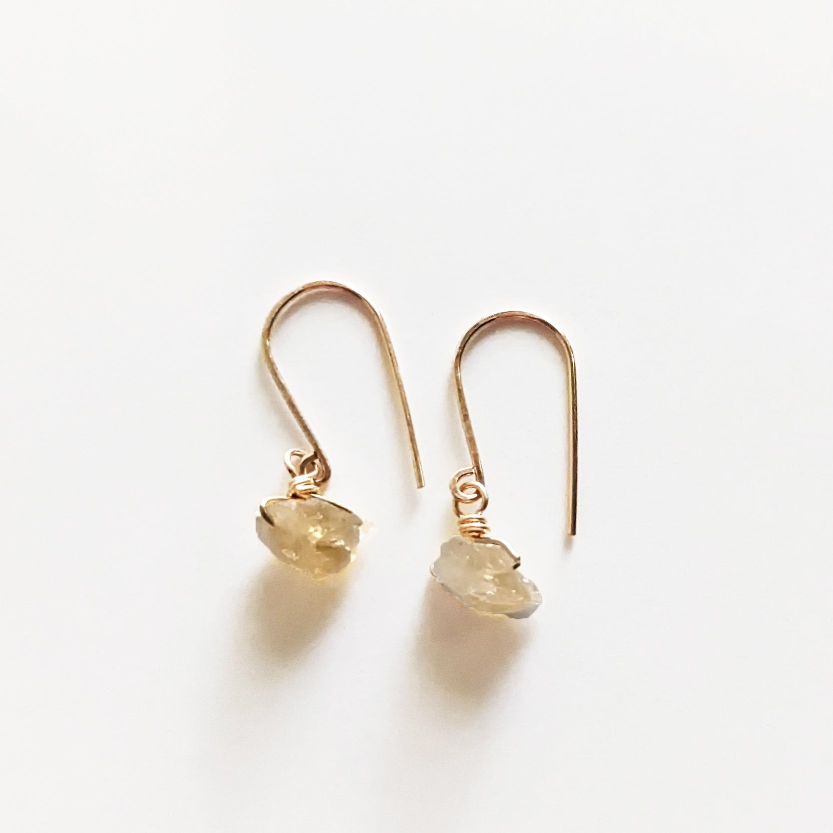 Raw Citrine Drop Earrings - Peerless Charm