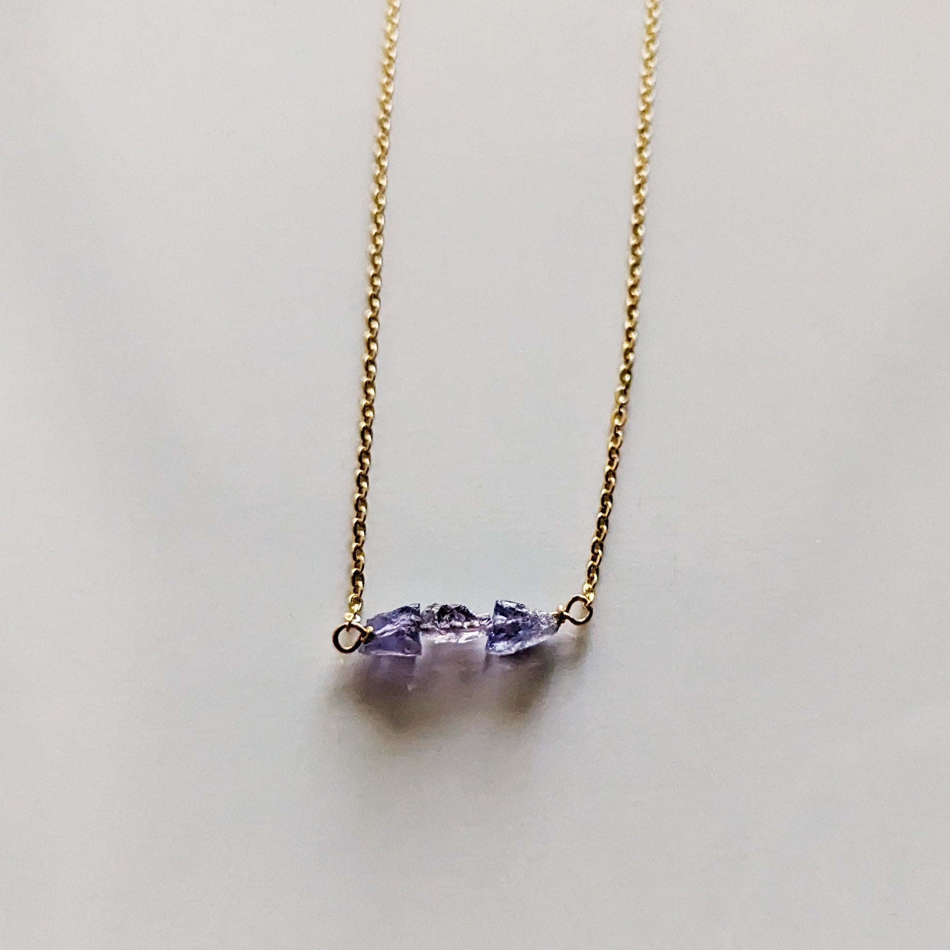 Raw Iolite Dainty Bead Necklace - Peerless Charm