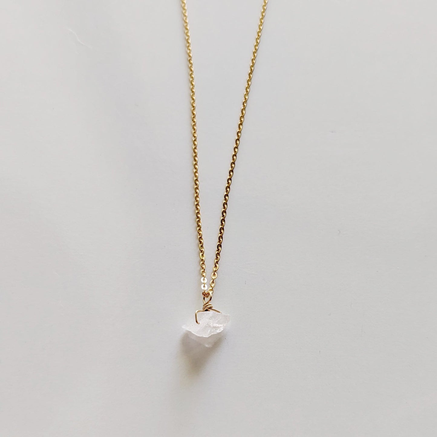Raw Quartz Drop Necklace - Peerless Charm