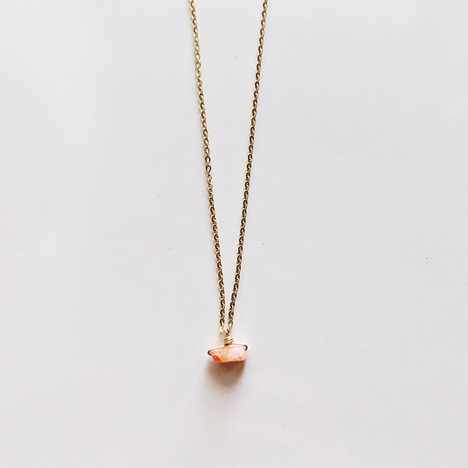 Raw Sunstone Drop Necklace - Peerless Charm