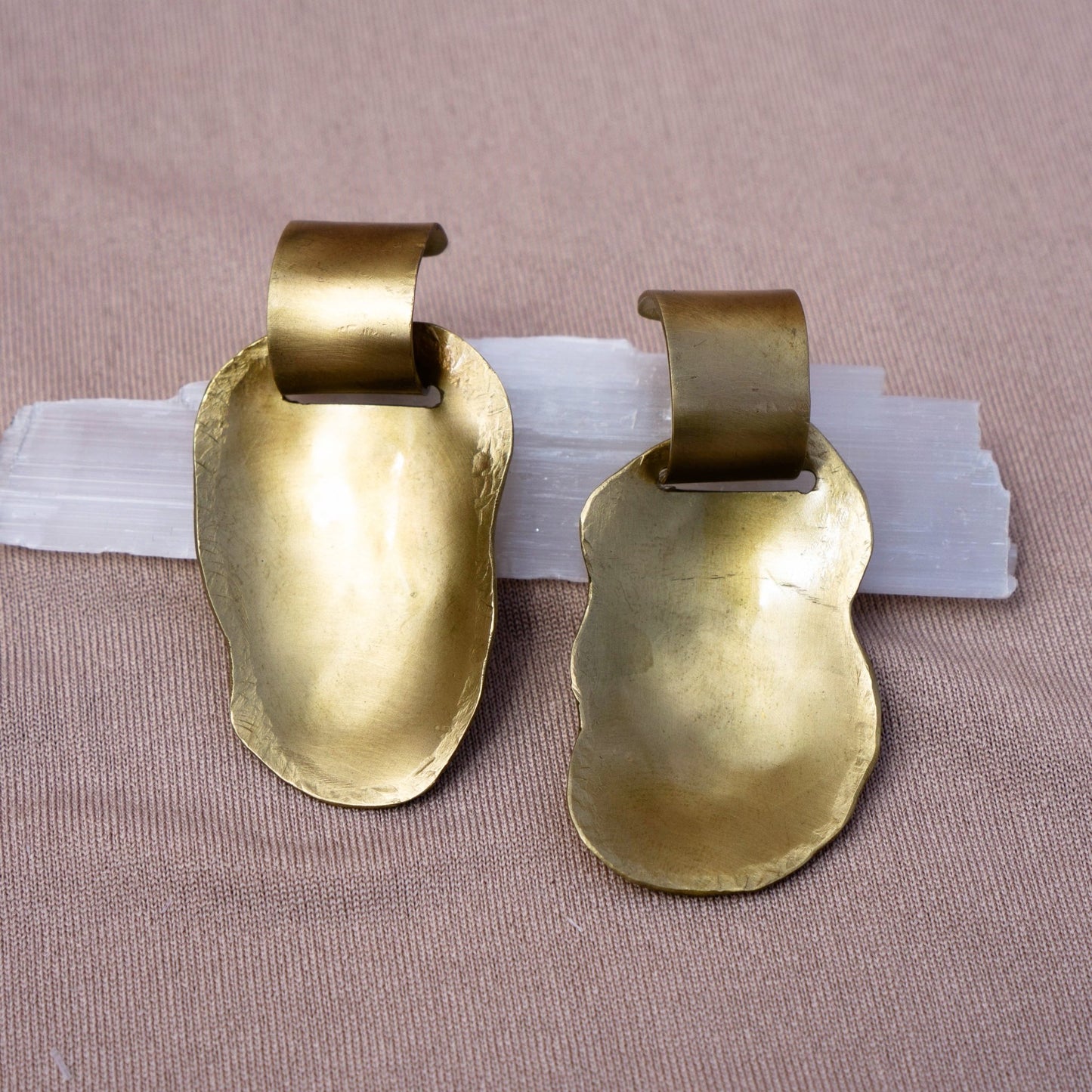 Wide Hoops With FreeForm Solids - Peerless Charm