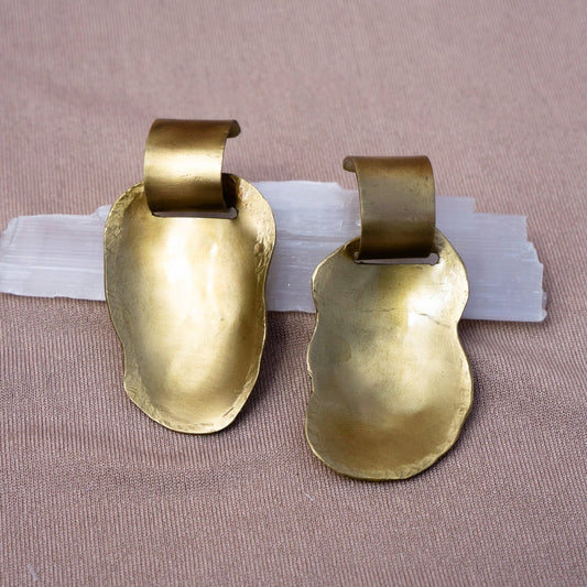 Wide Hoops With FreeForm Solids - Peerless Charm