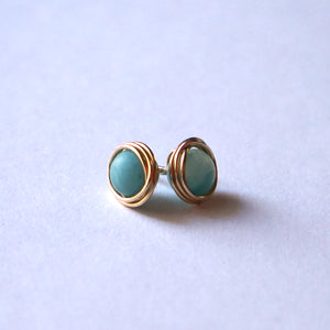 Blue Amazonite Statement Studs